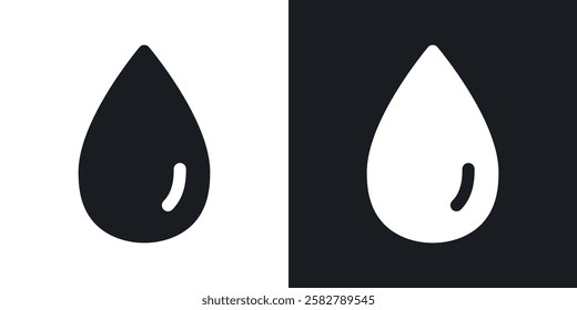 Water drop icons set vectors black and colored style