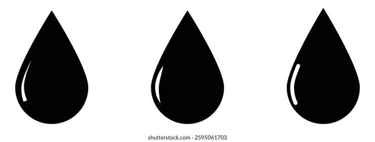 Water drop icons vector in blue color. Oil shape icon vector isolated. Blood icon symbol silhouette.  Flat droplet logo shapes collection. Rain drop icon. Design eps 10