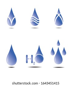 iconos de agua y caída, ilustración vectorial