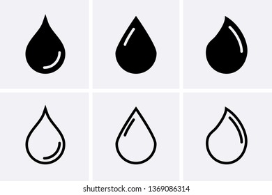 Water drop Icons. Vector set