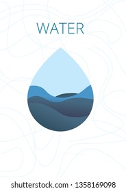 Water Drop Illustration Gradient Waves Vector 