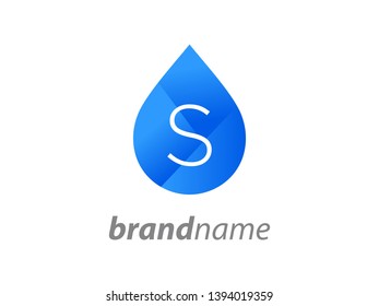 Water drop illustration with initial S inside.