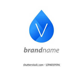 Water drop illustration with initial V inside.