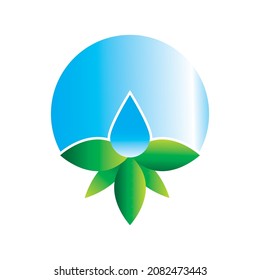 Ilustración de caída de agua Diseño vectorial de la plantilla de logotipo