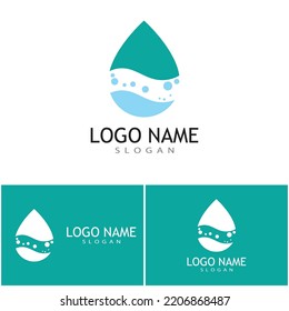 Water drop illustration logo vector design