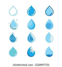 Water drop illustration logo vector design