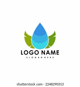 water drop illustration logo vector in blue color