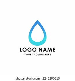 water drop illustration logo vector in blue color