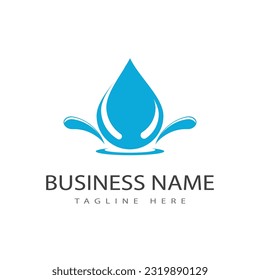 Water drop illustration logo vector design