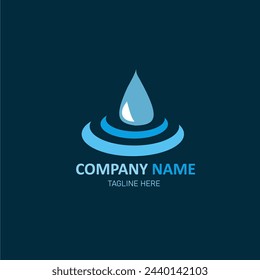 Water drop illustration logo vector design