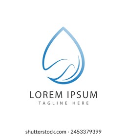 Water drop illustration logo vector design