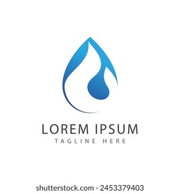 Water drop illustration logo vector design