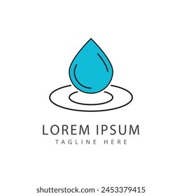 Water drop illustration logo vector design