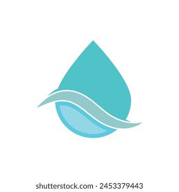 Water drop illustration logo vector design