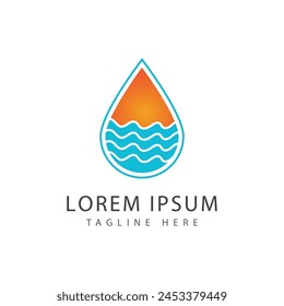 Water drop illustration logo vector design