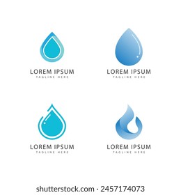 Water drop illustration logo vector design