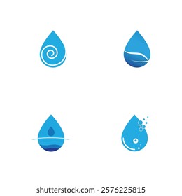 Water drop illustration logo vector design