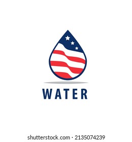 Elemento de diseño vectorial de ilustración de caída de agua, estilo de marca de América.plantilla de símbolo de ilustración