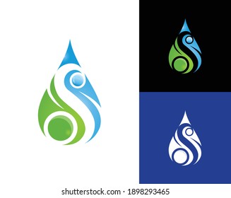 water drop illustration vector logo 