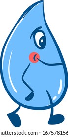 Water drop, illustration, vector on white background.