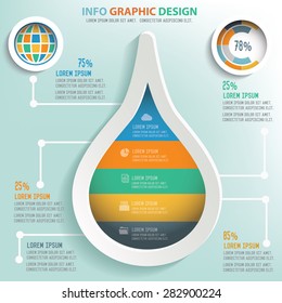 Water drop info graphic design, Business concept design. Clean vector.