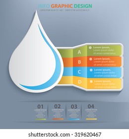 Water drop info graphic design,clean vector