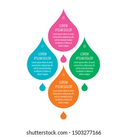 water drop infographic. four step informational template. vector illustration