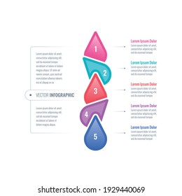plantilla de infografía de caída de agua. plantilla de información de cinco pasos. informe anual, Internet, revista, plantilla de infografía web