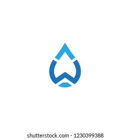 Water drop initial letter W logo vector design template