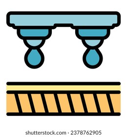 Water drop irrigation icon outline vector. Farm garden. Drip system color flat