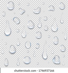 Water Drop Isolated Big Set Transparent Background With Gradient Mesh, Vector Illustration