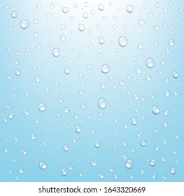 Water Drop Isolated Blue Background With Gradient Mesh, Vector Illustration