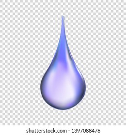Water drop isolated on transparent background