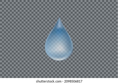 El agua cae aislada en un fondo transparente como naturaleza o concepto de comida saludable. ilustración vectorial