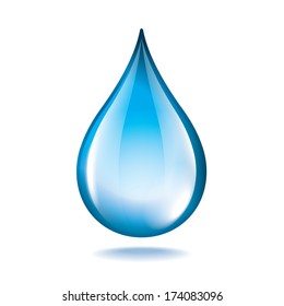 Water drop isolated on white photo-realistic vector illustration