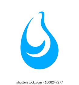 water drop isolated on white, droplet aqua, water fluid drop for logo design, graphic liquid shape for symbol