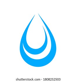 water drop isolated on white, droplet aqua, water fluid drop for logo design, graphic liquid shape for symbol