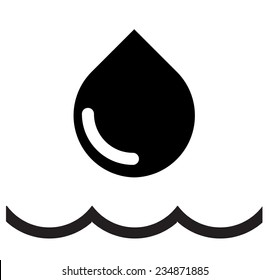 Water drop isolated on white background. Vector art.
