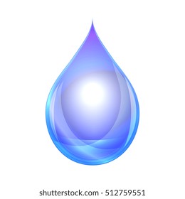 Water drop isolated on white background. Vector Illustration