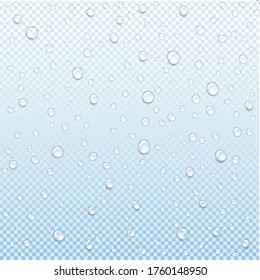 Water Drop Isolated transparent Blue Background With Gradient Mesh, Vector Illustration