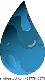 Water drop isolated. A drop of water. Vector illustration. Blue drop.