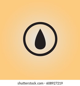 Water drop isolated vector sign. Oil drop flat vector icon. Liquid substance symbol vector illustration.