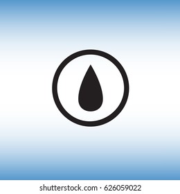 Water drop isolated vector sign. Oil drop flat vector icon. Liquid substance vector illustration.