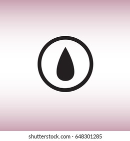 Water drop isolated vector sign. Oil drop flat vector icon. Liquid substance symbol vector illustration.