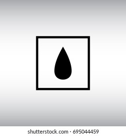 Water drop isolated vector sign. Oil drop flat vector icon. Liquid substance symbol vector illustration.