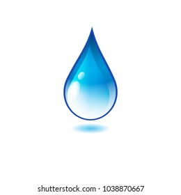 Water drop isolated in white, vector