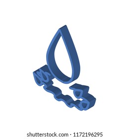 Water drop isometric left top view 3D icon