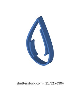 Water drop isometric left top view 3D icon