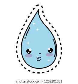 water drop kawaii character