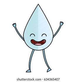 water drop kawaii character